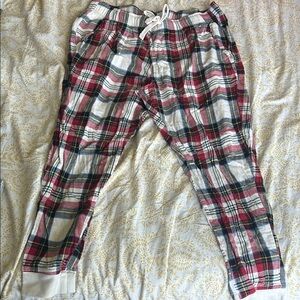 Old Navy Red and White Sweatpants with Elastic Waistband